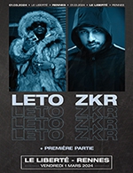 Réservez les meilleures places pour Leto + Zkr - Le Liberte - Rennes - Le 1 mars 2024